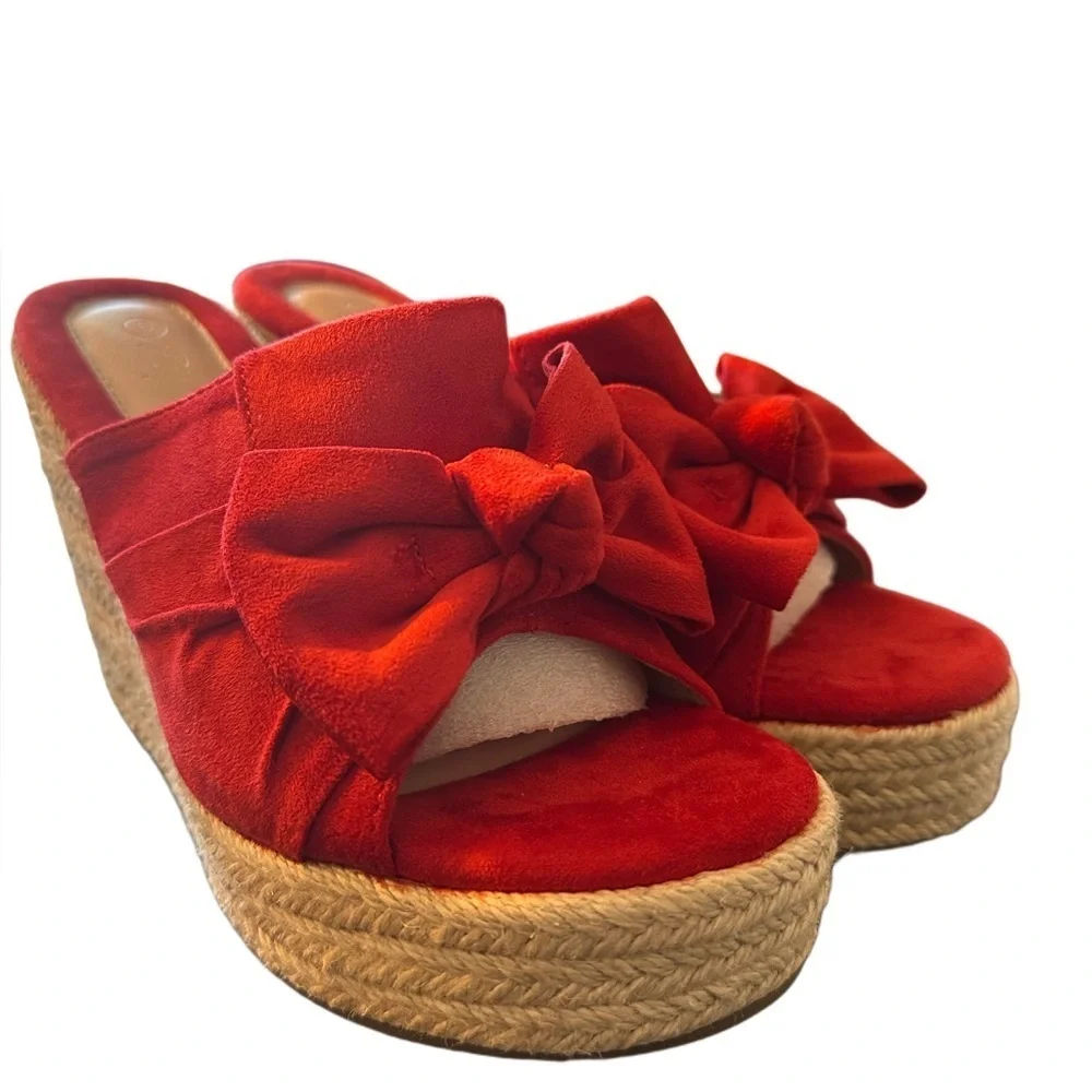 NEW WOMENS PIEPIEBUY PLATFORM ESPADRILLE SLIP ON WEDGE SANDALS  SIZE 6